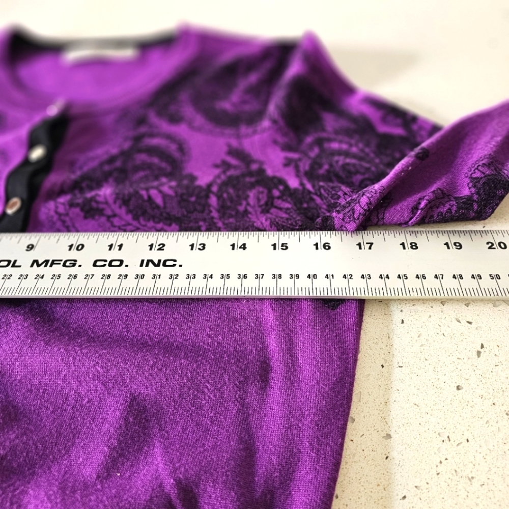 Karen Millen cardigan in purple with black print size 4 - Picture 7 of 9